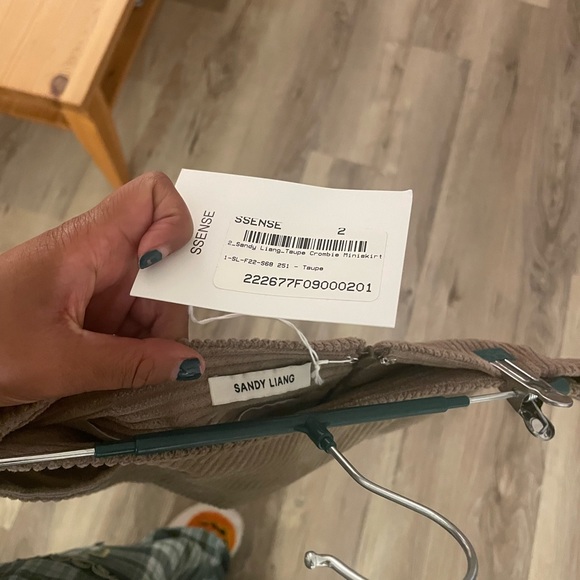 Sandy Liang Taupe Crombie Miniskirt - Picture 2 of 4